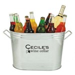 Twine Living "Cold Drinks" Galvanized Metal Ice Tub with Logo