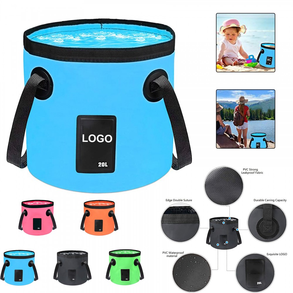 Foldable Water Bucket with Logo