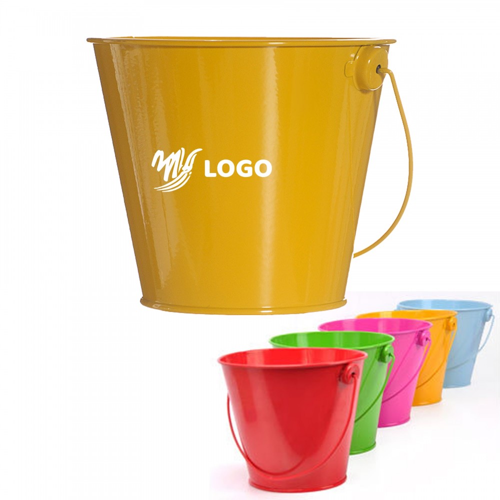 Colorful Small Metal Pail With Handle with Logo Colorful Small Metal Pail With Handle with Logo