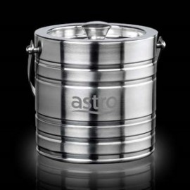 Milano 6" S/S Ice Bucket & Lid with Logo  Milano 6" S/S Ice Bucket & Lid with Logo
