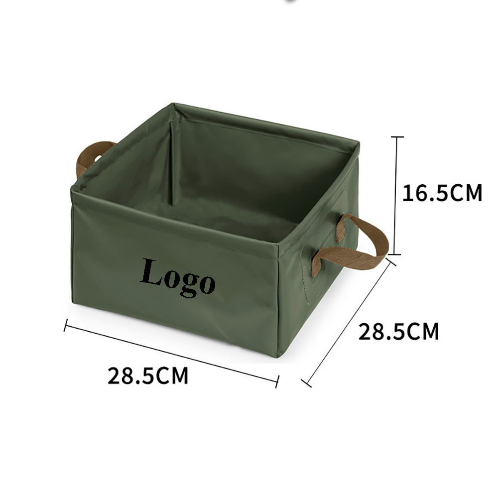 13L Folding Bucket with Logo