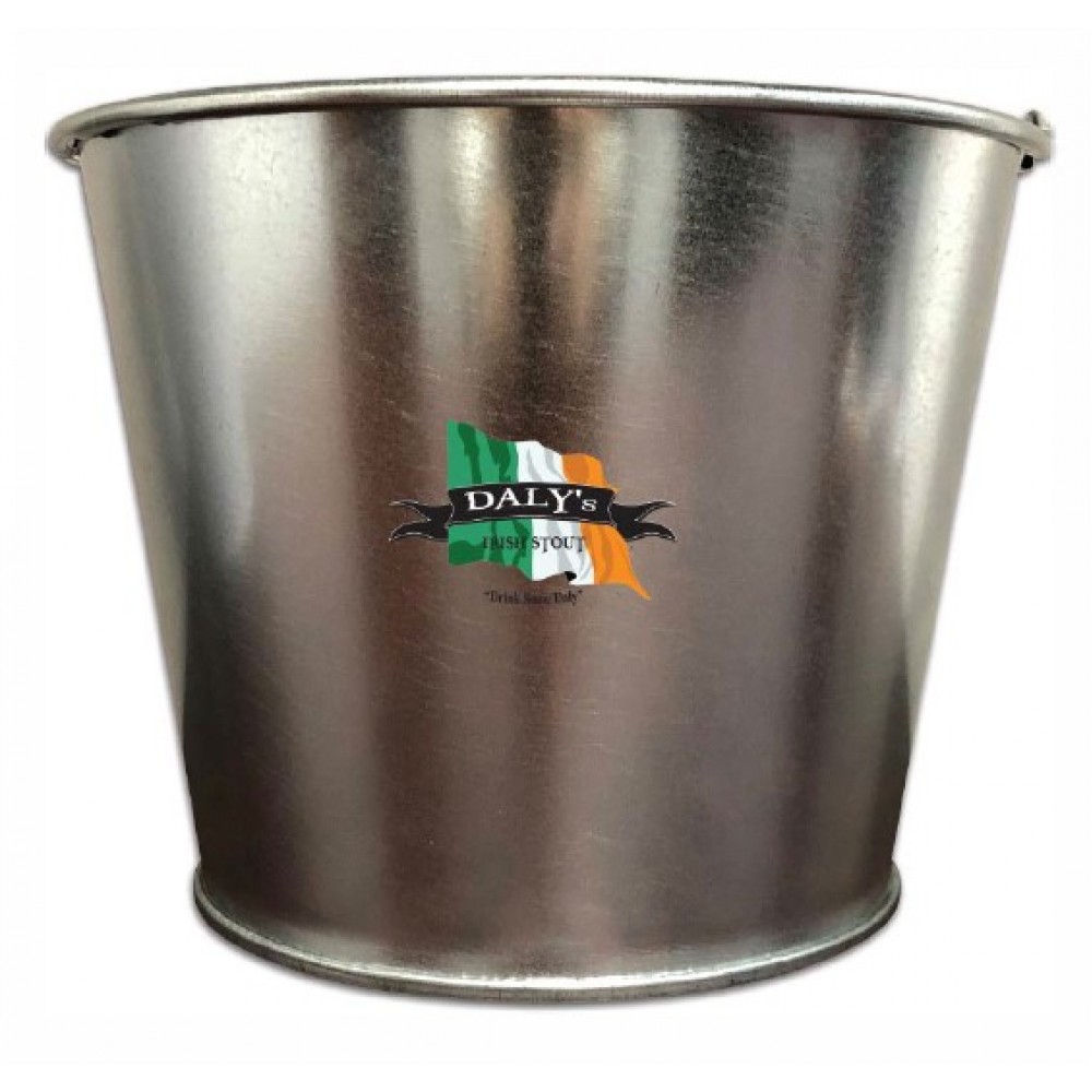 5 QT Galvanized Bucket w/Metal Handle with Logo