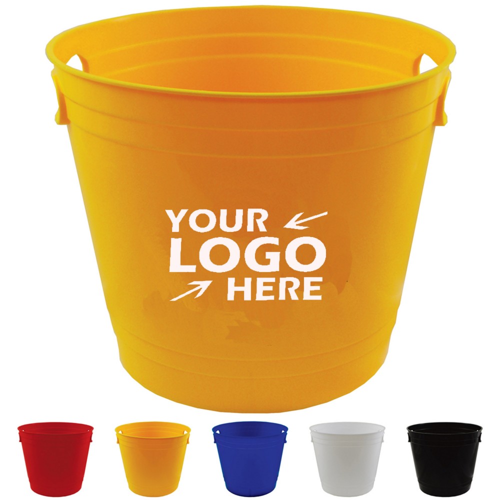 Logo Branded Plastic Ice Bucket with Handles