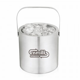 Stainless Steel Ice Bucket with Tongs by True with Logo  Stainless Steel Ice Bucket with Tongs by True with Logo