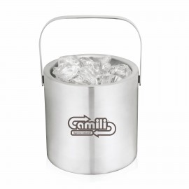 Stainless Steel Ice Bucket with Tongs by True with Logo