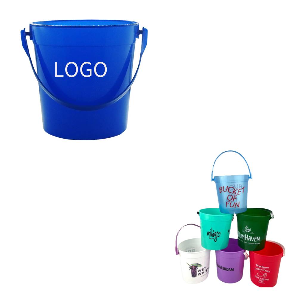 BPA Free 32oz Plastic Drink Bucket with Logo