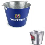 5 Quart Galvanized Metal Bucket with Logo