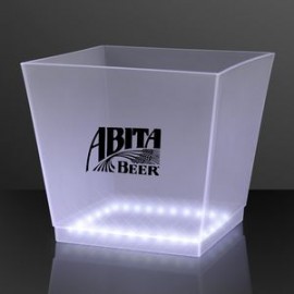 Logo Branded White LED Bottle Service Ice Bucket - Domestic Print