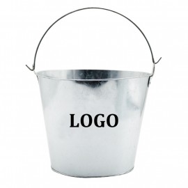 5 Quart Galvanized Metal Bucket with Logo  5 Quart Galvanized Metal Bucket with Logo