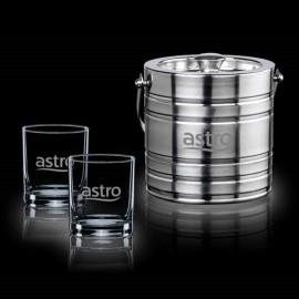 Milano Ice Bucket & Aristocrat Set with Logo