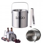 Promotional Double Wall Ice Bucket with Lid and Tongs