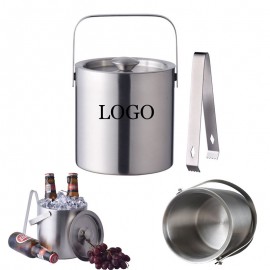 Promotional Double Wall Ice Bucket with Lid and Tongs  Promotional Double Wall Ice Bucket with Lid and Tongs
