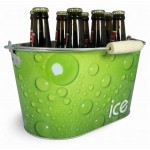 10 Qt Galvanized Metal Ice Bucket with Logo