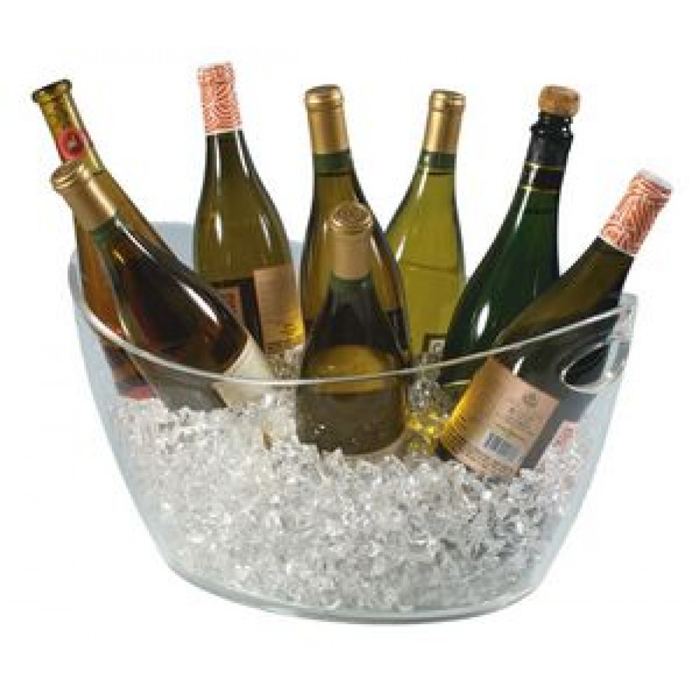 Custom Engraved Colossus 8 Bottle Clear Acrylic Oval Bucket Custom Engraved Colossus 8 Bottle Clear Acrylic Oval Bucket