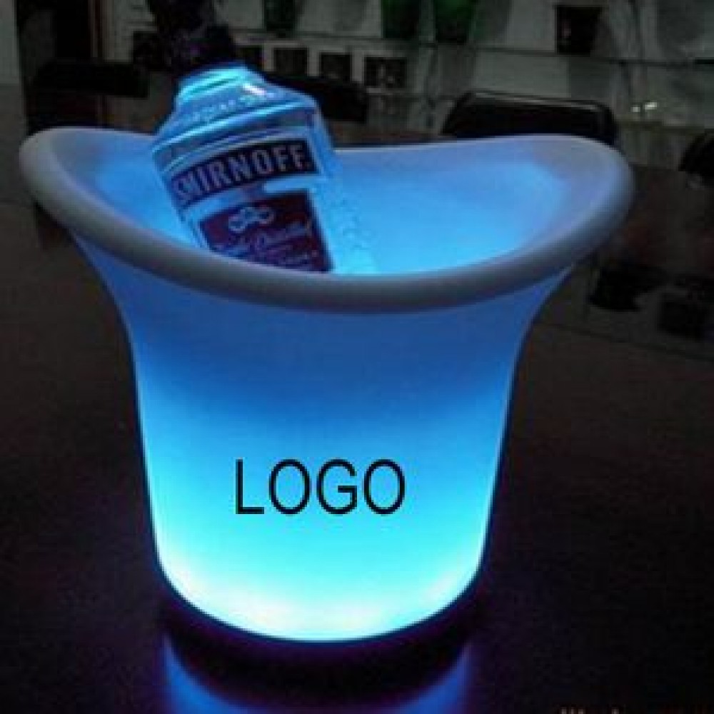 Custom Imprinted LED Champagne Wine Chiller Ice Bucket Custom Imprinted LED Champagne Wine Chiller Ice Bucket