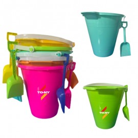 9'' Sand Beach Buckets Pail with Shovel with Logo