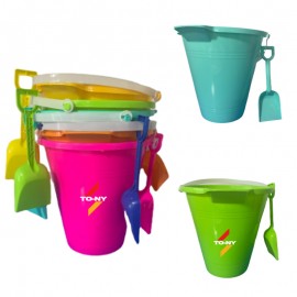 9'' Sand Beach Buckets Pail with Shovel with Logo  9