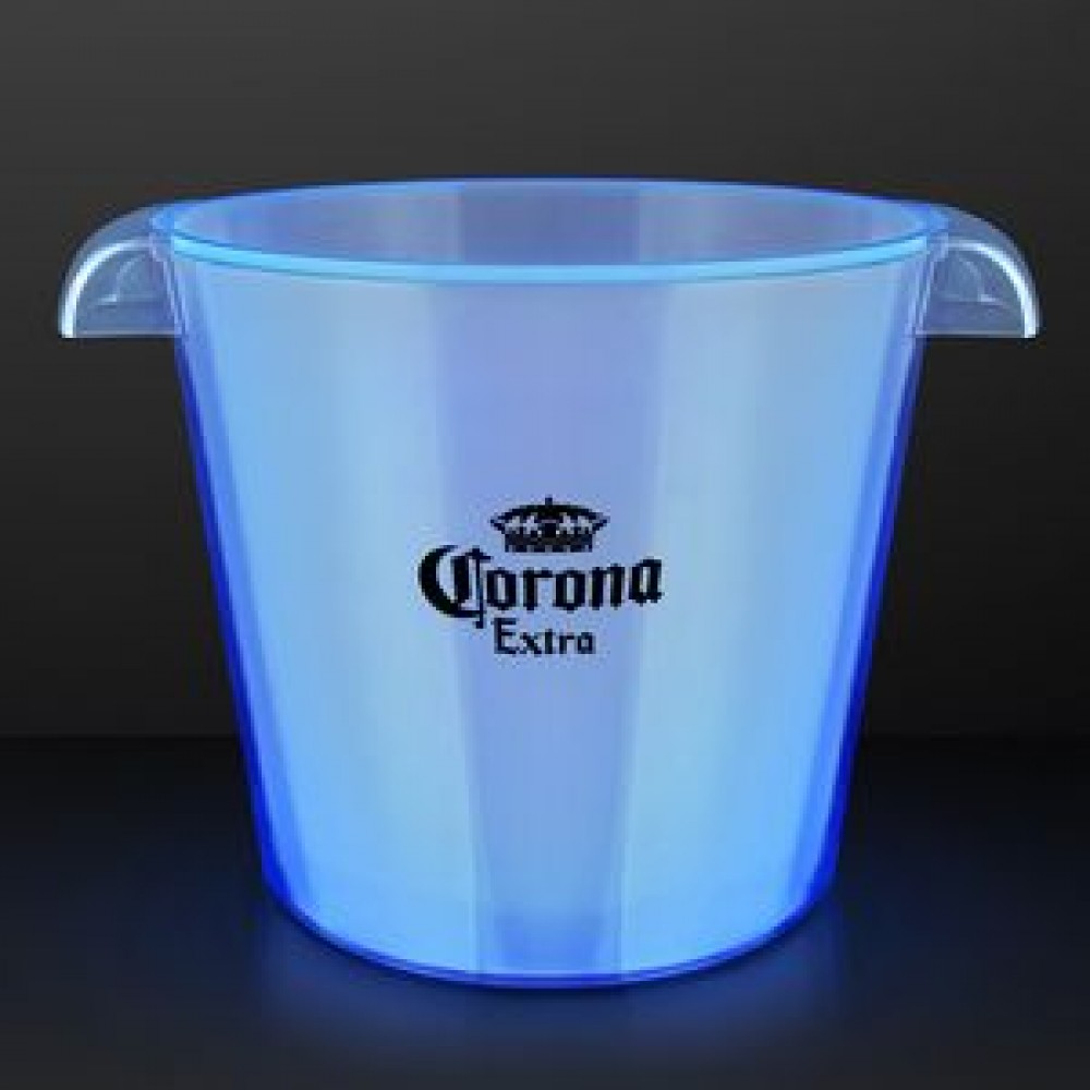 Blue LED Light Up Buckets For Ice & Drinks Custom Imprinted Blue LED Light Up Buckets For Ice & Drinks Custom Imprinted