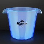 Blue LED Light Up Buckets For Ice & Drinks Custom Imprinted