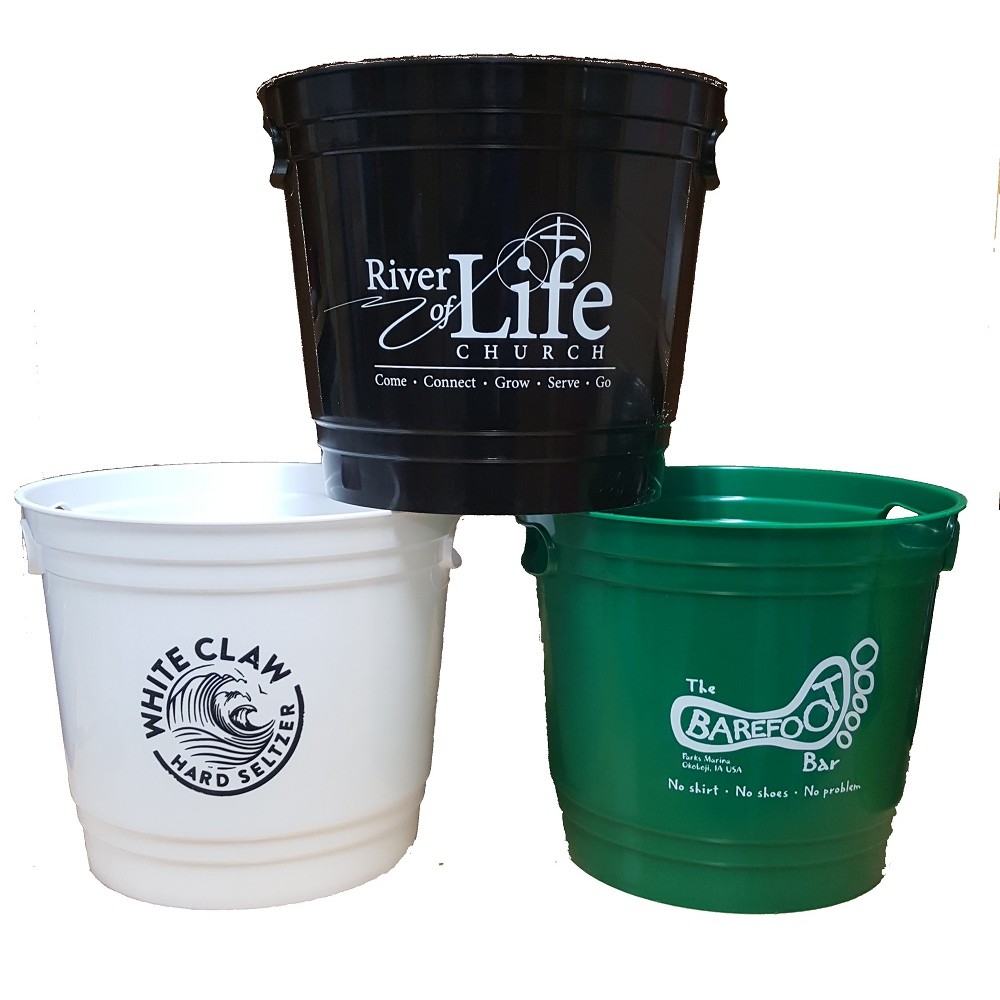 Various 6 Quart Plastic Beer Bucket with Logo Various 6 Quart Plastic Beer Bucket with Logo