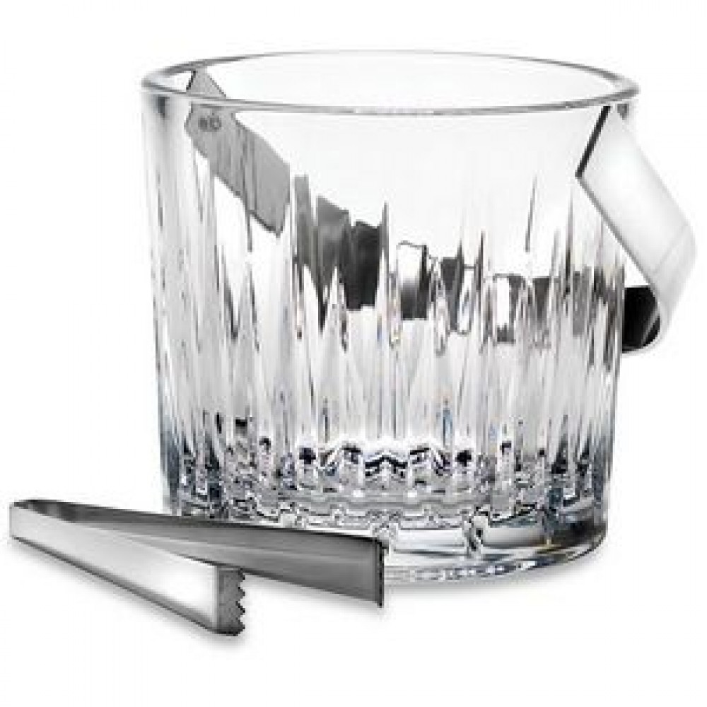 Custom Engraved Reed & Barton Soho Crystal Ice Bucket With Tongs Custom Engraved Reed & Barton Soho Crystal Ice Bucket With Tongs