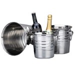 Logo Branded Polishing Stainless Steel Beer Wine Ice Bucket