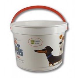 Custom Printed 48 Oz. Plastic Bucket & Handle w/Full Color "In Mold Labeling"