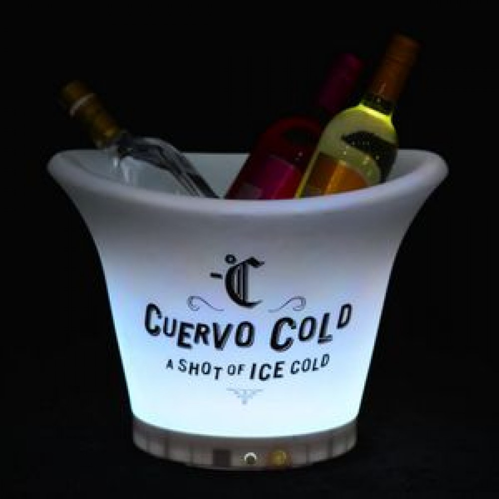 Custom Imprinted LED Non Flat Edge Ice Bucket Custom Imprinted LED Non Flat Edge Ice Bucket