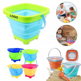 Custom 2L Square Foldable Pail Portable Collapsible Sand Bucket  Custom 2L Square Foldable Pail Portable Collapsible Sand Bucket