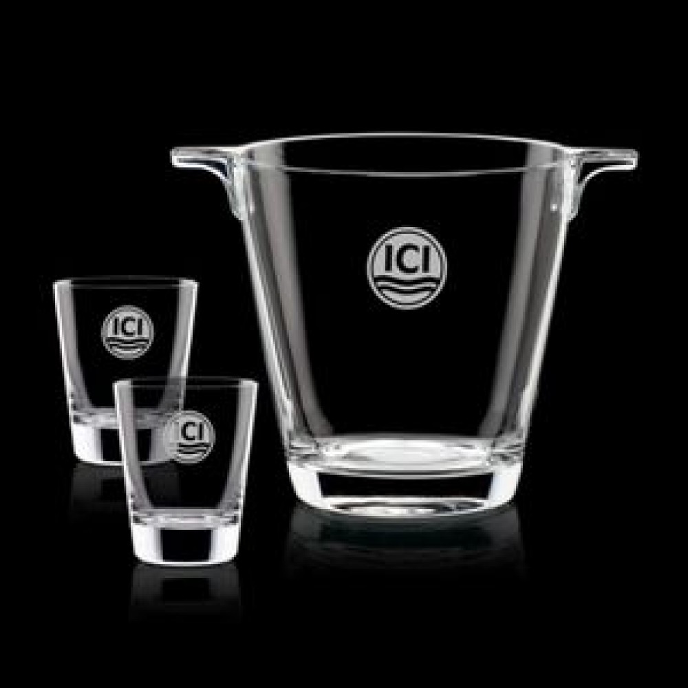 Custom Engraved Frazier Ice Bucket & 2 On-the-Rocks Custom Engraved Frazier Ice Bucket & 2 On-the-Rocks