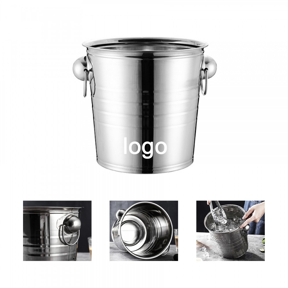 Stainless Steel Portable Ice Bucket with Logo