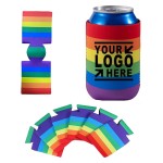 Promotional Neoprene Collapsible Rainbow Can Cooler Holder Customized