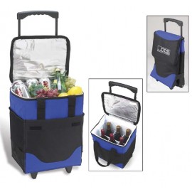Collapsible Rolling Cooler with Dividers for 6 Bottles with Logo