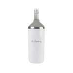 Custom Aviana Magnolia Double Wall Stainless Wine Bottle Cooler - White Opaque Gloss