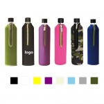 Zipped Slim Water Bottle Sleeve Coolie with Logo