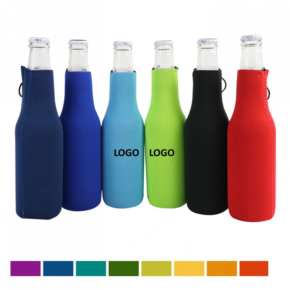Logo Branded Zippered Bottle Can Coolers
