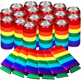 Insulated Rainbow Can Cooler Sleeves with Logo