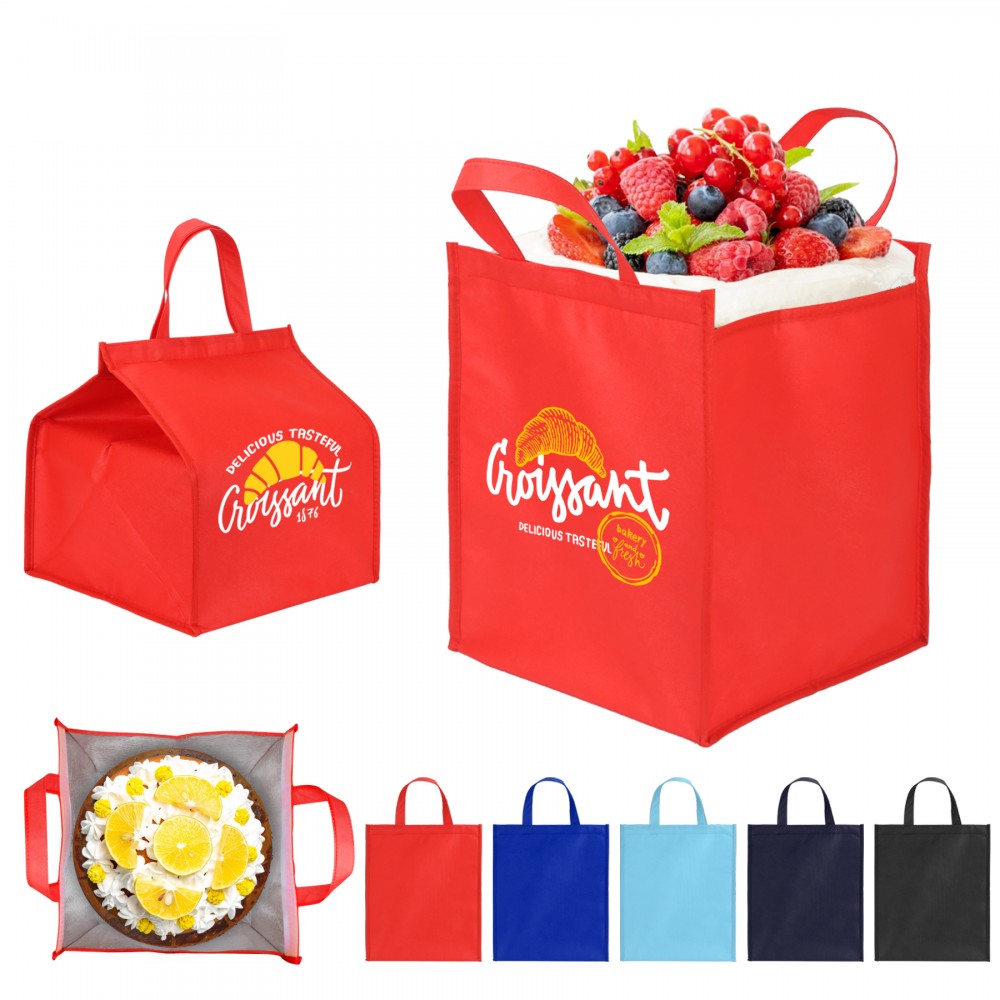 Large Square Non-Woven Cooler Tote Bag (12" W X 14" H X 12" D) with Logo