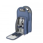 Metro: 2-Bottle Tote in Navy & Grey with Logo