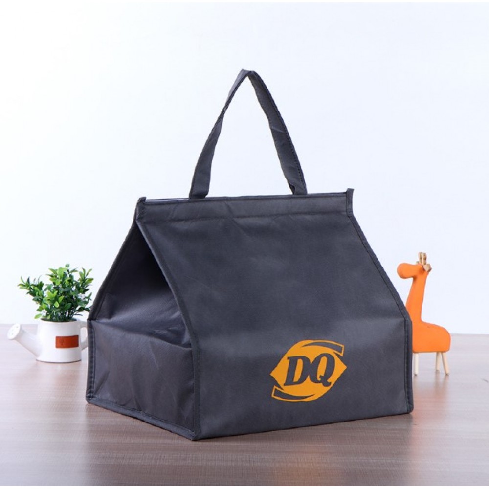Insulated Lunch Bag with Inner Pocket Printed Canvas Fabric Reusable Cooler Tote Box(28*28*36cm) with Logo