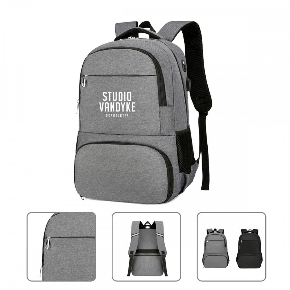 Logo Branded Anti-Theft Backpack With Cooler Compartment
