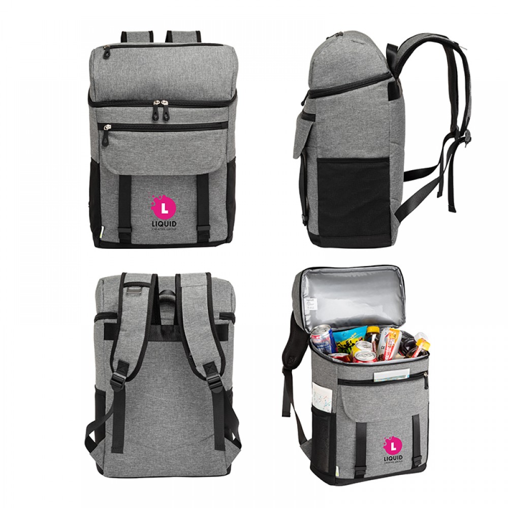 Logan RPET 18-Can Backpack Cooler with Logo