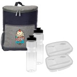 Quilted Cooler Backpack Picnic Set with Logo