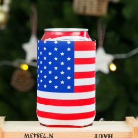 American Flag Pattern Coke/Sprite Can Cover with Logo