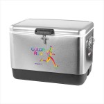 Coleman 54 qt. Steel Belted Â© Stainless Steel Cooler with Logo
