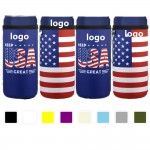 American Flag Neoprene Slim Can Coolie with Logo