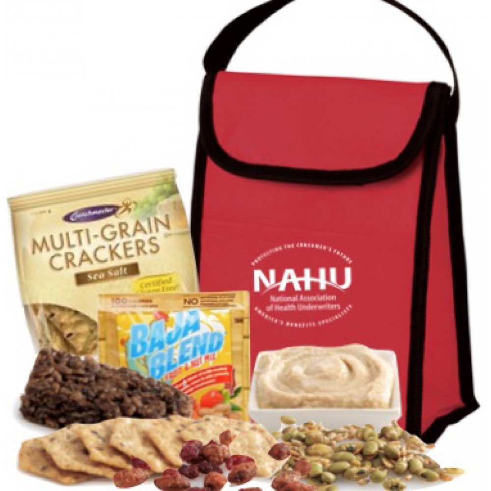 Cooler filled with Healthy Snacks Custom Printed Cooler filled with Healthy Snacks Custom Printed