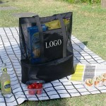 Customized Custom Mesh Beach Tote Bag w/Insulated Picnic Cooler
