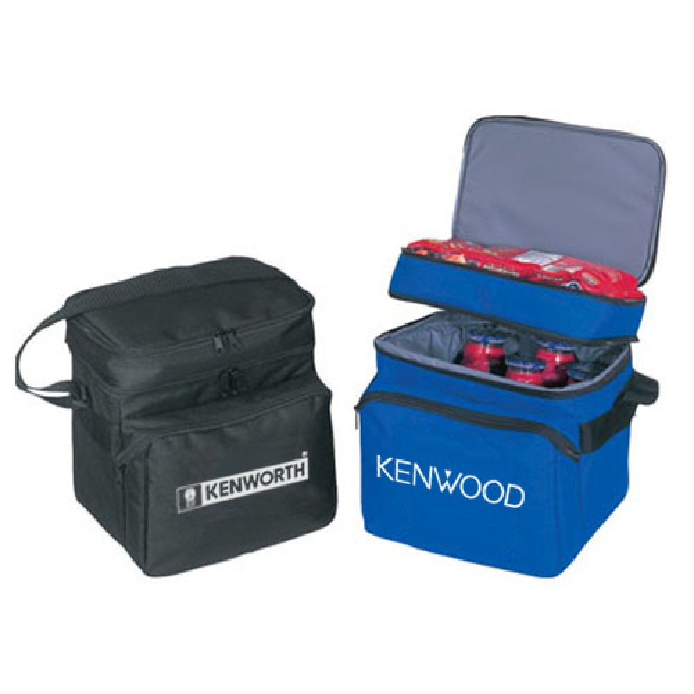 Custom Printed Deluxe Double Compartment Cooler Lunch Bag