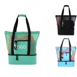 Custom Mesh Beach Cooler Tote Bag  Custom Mesh Beach Cooler Tote Bag